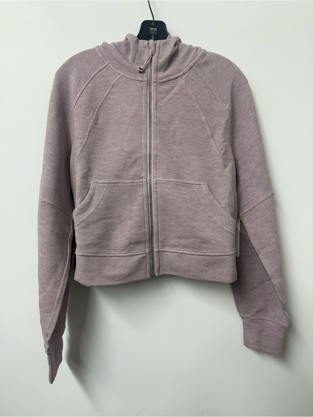 LuluLemon Scuba Oversized Full-Zip Waffle Knit Hoodie+Pant SET in Heathered Pink - Picture 2 of 10